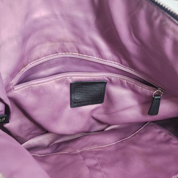 COACH Laura F18336 Large Logo Designer Black Leather Tote Shoulder Bag Purse - Picture 8 of 16